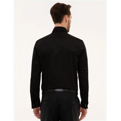 Siyah Slim Fit Smokin Gömlek