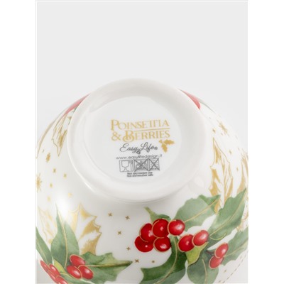 Сахарница, 0,25 л, Пуансеттия и ягоды
