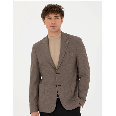Kahverengi Slim Fit Ceket