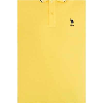 Erkek Koyu Sarı Basic Polo Yaka Tişört