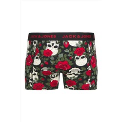 Jack & Jones J&J Jachenry Scull Karışık Renk 3'lü Kırmızı mix Siyah Boxer Paketi