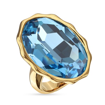 Кольцо Сияние (кристаллы SW аквамарин; покрытие золото), Есть комплект