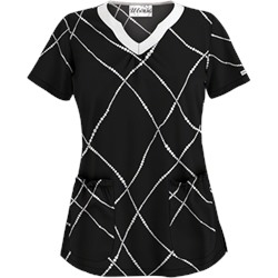 UA Pearls of Wisdom Black Scrub Top