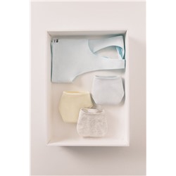 Pack 3 tangas algodón gris, amarillo, azul