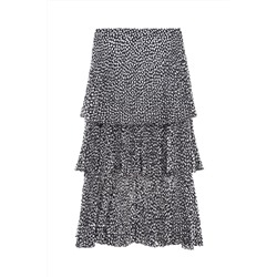 Falda midi Negro y blanco