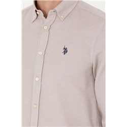 Erkek Kum Uzun Kollu Gömlek