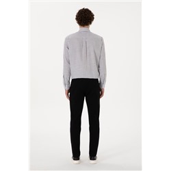Erkek Siyah Slim Fit Kanvas Pantolon