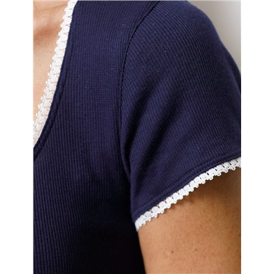 Платье мини с U вырезом из эластичного трикотажа кашкорсе