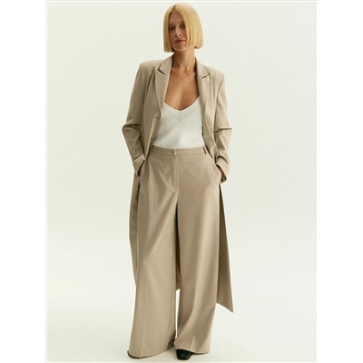 Брюки широкого кроя в полоску, D487/ginger