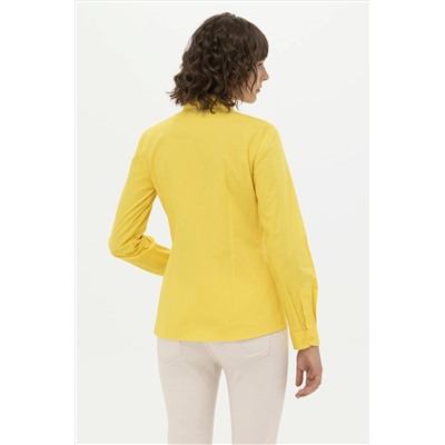 Kadın Sarı Uzun Kollu Basic Gömlek