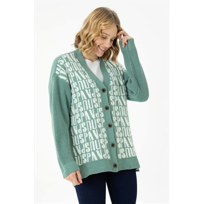 Kadın Mint Triko Hırka