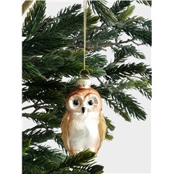 Игрушка елочная, 5х8 см, стекло, Сова, New year