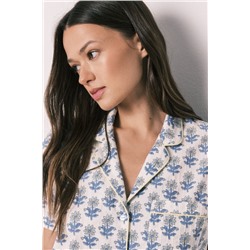 Pijama camisero Capri algodón estampado