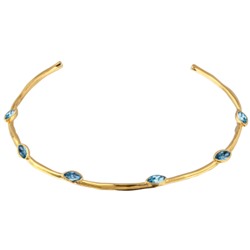 Колье Эйва (кристаллы SW аквамарин; покрытие золото), Есть комплект