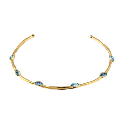 Колье Эйва (кристаллы SW аквамарин; покрытие золото), Есть комплект