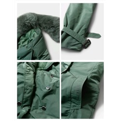 Женское пуховое пальто со съёмным меховым воротником, экспортная фабрика в Корею (без этикеток)