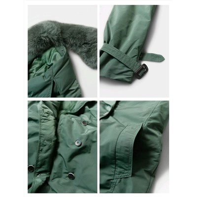 Женское пуховое пальто со съёмным меховым воротником, экспортная фабрика в Корею (без этикеток)