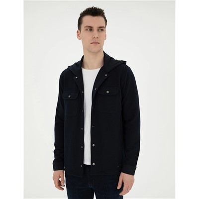 Siyah Regular Fit Örme Hırka