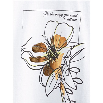 Футболка с принтом свободная из премиального 100% хлопка