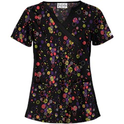 UA Circle Of Zenergy Black Mock Wrap Scrub Top