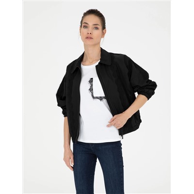 Siyah Comfort Fit Mevsimlik Mont