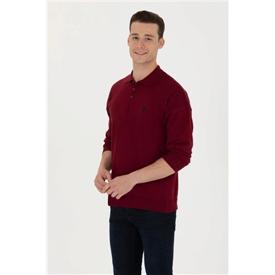 Erkek Bordo Basic Kazak