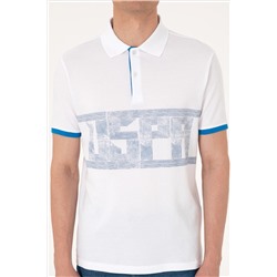 Erkek Regular Fit Polo Yaka Beyaz Tişört