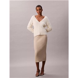 Rib Cotton Midi Skirt