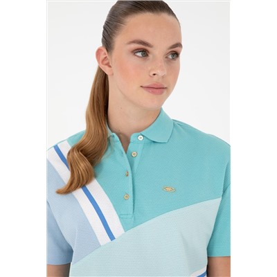 Kadın Mint Polo Yaka Tişört
