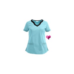 UA Butter-Soft STRETCH Scrubs Color Block Scallop Neck Top