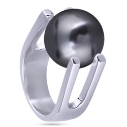 Кольцо (Майорка 14мм темно-серая; покрытие родий), Есть комплект