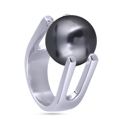 Кольцо (Майорка 14мм темно-серая; покрытие родий), Есть комплект