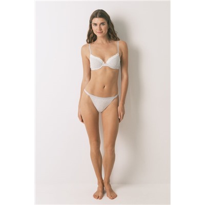 Tanga algodón rib gris