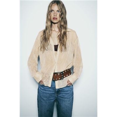 SEMI-SHEER EMBROIDERED SHIRT