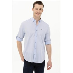 Erkek Mavi Uzun Kollu Gömlek