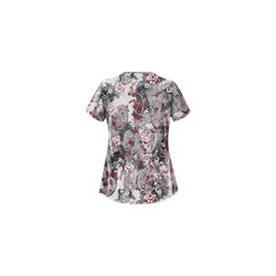 UA Vintage Paisley Poppy Asymmetrical Scrub Top