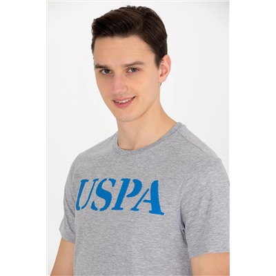 Erkek Gri Melanj Basic Bisiklet Yaka Tişört