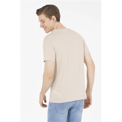 Erkek Taş Basic Bisiklet Yaka Tişört