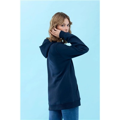 Lacivert Kapüşonlu Basic Sweatshirt