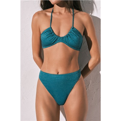 Braga bikini high leg azul brillo