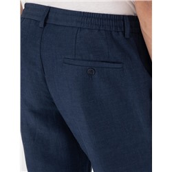 Lacivert Slim Fit Keten Karışımlı Pantolon
