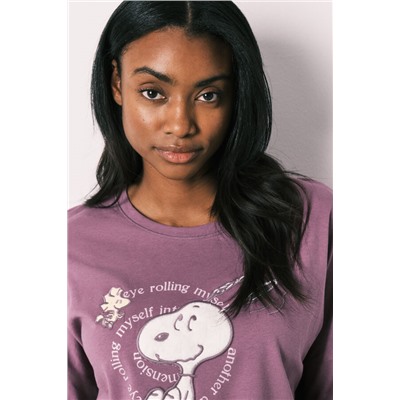 Pijama largo morado algodón Snoopy