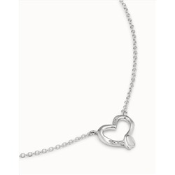 Cadena bañada en plata de ley con colgante de corazón