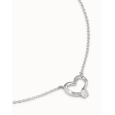Cadena bañada en plata de ley con colgante de corazón