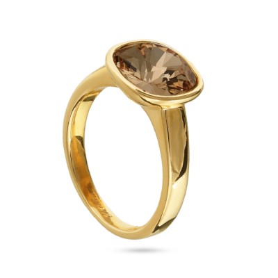 Кольцо Триумф (кристаллы SW мед 10мм; покрытие золото), Есть комплект