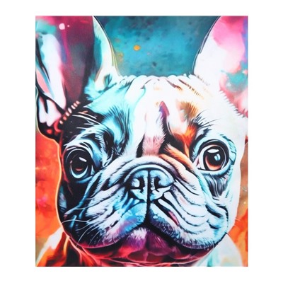 Декоративная атласная наволочка "Бульдог" 45х45см интерьерная