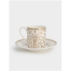 Пара кофейная, 2 перс, 4 пр, фарфор N, белая, с золотистым орнаментом, Golden