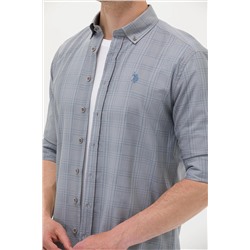 Erkek Gri Uzun Kollu Gömlek