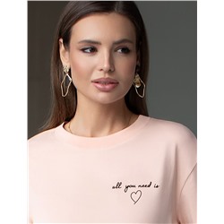 Свободная футболка с принтом из премиального хлопка с эластаном