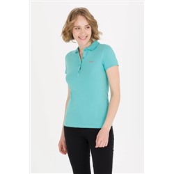 Kadın Mint Basic Polo Yaka Tişört